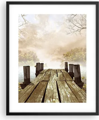 Produktbild von Gerahmtes Poster - Schwarzer Rahmen - Illustration herbst landschaft bäume - 40x50 cm - Wand Bild - Wanddeko - Wandbilder - Wandposter - Bilderrahmen - Bilder - Kunstdruck - Wandbild - P2BPA40x50-2394