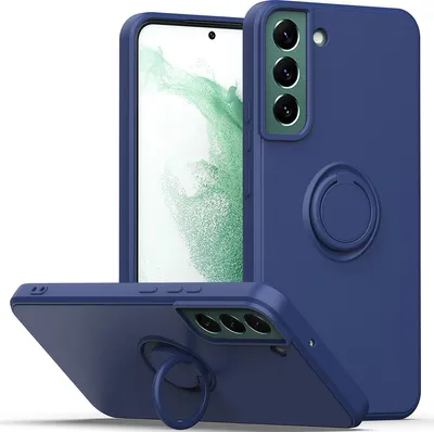 Produktbild von Samsung S22 5G Handyhülle, Ring Halter Ständer Kratzfeste Weiche Silikon schutzhülle für Samsung Galaxy S22 5G 5G Blau
