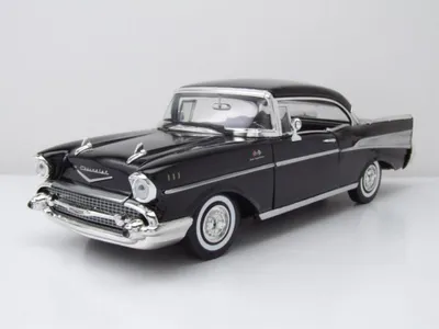 Produktbild von Motormax 73180SW Chevrolet Bel Air Hardtop 1957 schwarz 1:18