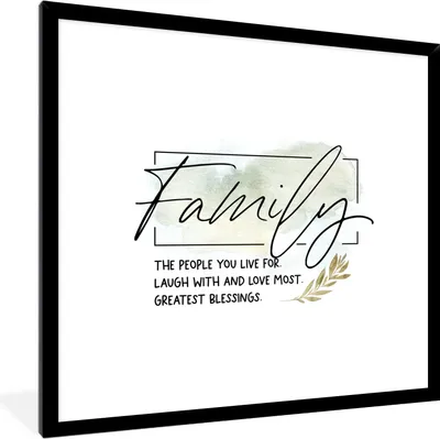 Produktbild von MuchoWow® Gerahmtes Poster Sprichwörter - Familie - Zitate 40x40 cm - Poster mit Schwarzem Bilderrahmen Wandposter Rahmen Foto Bilder - Mit Rahmen - Wanddekoration Schlafzimmer