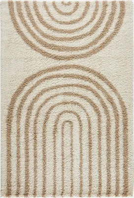 Produktbild von sweeek - Shaggy-Teppich mit Bogenmuster, beige