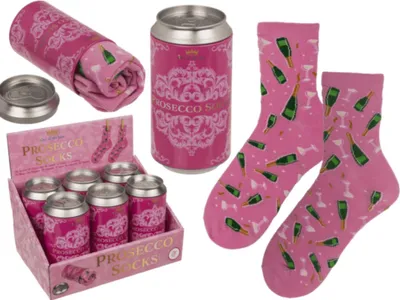Produktbild von Prosecco Socken in Dose in Einheitsgröße für Erwachsene