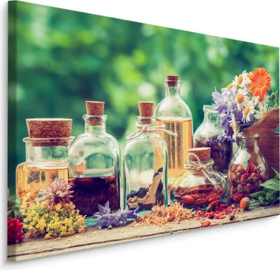 Zdjęcie produktu dla Obraz nowoczesna ozdoba ścienna 3D do kuchni buteleczki z przyprawami 90x60cm