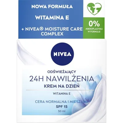 Zdjęcie produktu dla Nivea 24H Nawilżenia odświeżający krem na dzień SPF15, 50ml