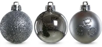 Produktbild von TrendLine Weihnachtskugeln bruchfest, langlebig Ø 4 cm silber 12 Stück