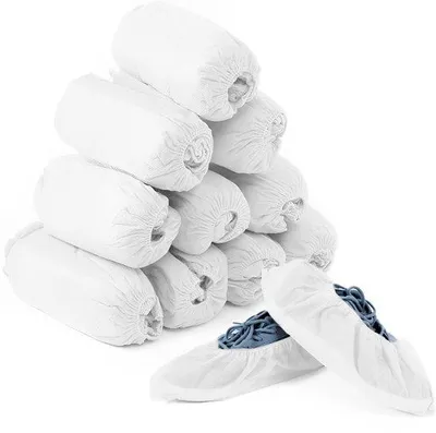 Produktbild von Famanu Überschuhe 100 Stück - Wasserfeste Schuhhüllen aus Vliesstoff - Schutz für Böden - Weiß