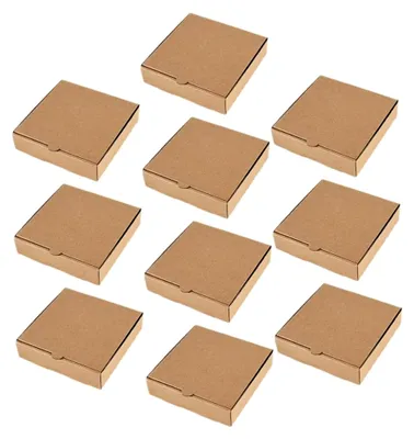Produktbild von 10 Stück Mini-Pizzaboxen als wiederverwendbare Aufbewahrungsbehälter für kleine Snacks