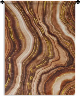 Produktbild von MuchoWow® Wandteppich Wandbehang Marmor - Gold - Braun 60x80 cm Tapisserie Dekoration Wandtuch - Decke - Wandtücher - Wohne