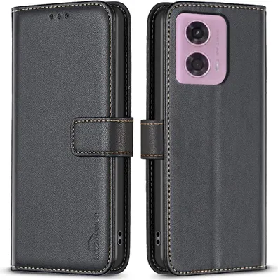 Produktbild von Motorola Moto G04(s) / G24 / E14 Hülle - BINFEN Klapphülle - Schwarz