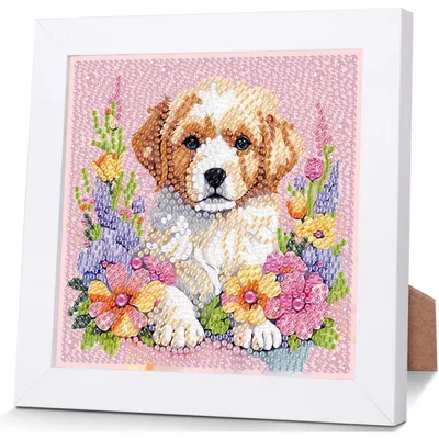 Produktbild von Diamond Painting Set Kinder mit Rahmen Tiere 18x18cm CC586
