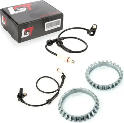 Produktbild von 2x ABS-Sensor und ABS-Ring Set Hinterachse 26 Zähne für RENAULT TWINGO LOGAN