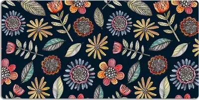 Produktbild von Schreibtischmatte Tischunterlage 90x45 cm Mauspad - Farbenfrohe Blumen