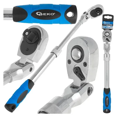 Obrázok produktu pre Račňa 1/2''s nastaviteľnou teleskopickou rukoväťou 370 - 510mm a kĺbovou hlavicou 72T Cr-V