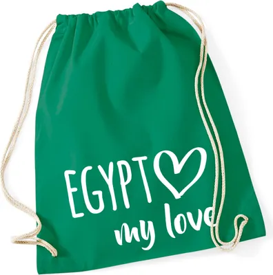 Produktbild von Huuraa Turnbeutel Egypt my love 12 Liter Kelly Green Baumwolle Rucksack Geschenkidee