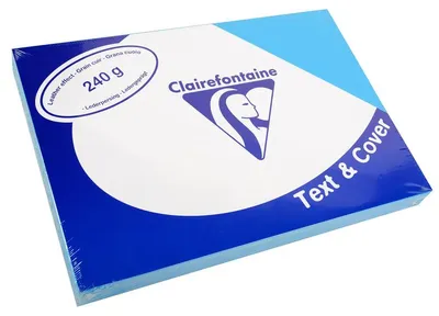 Produktbild von Clairefontaine Ledergeprägtes Papier 240 g/m² DIN-A4 Lazurblau 100 Blatt