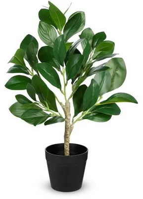 Produktbild von Ficus-Art in 45 cm Pflanzenkunst wie echte Ficus grüne Zimmerpflanzen für Tisch, Fensterbank, Wohnzimmer, Badezimmer, Esszimmer, Küche, Büro, Hotel