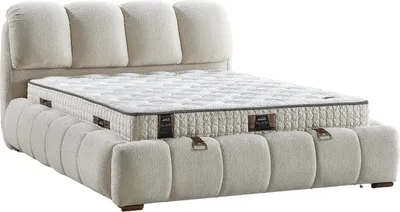 Produktbild von Villa Möbel Bett Set Platin 160x200 cremeweiß, Bett Set (mit Matratze), Bett mit Stauraum