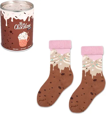 Produktbild von ZOOKSY Weihnachten Socken für Jungen und Mädchen HOT CHOCOLATE Weihnachtssocken mit Schokoladen-Motiv, 30-35