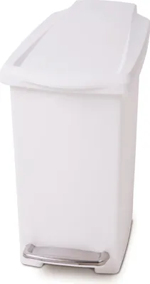 Produktbild von simplehuman 10 Liter schmal Treteimer, weißer Kunststoff - 8,6x8,6x68,1 cm; CW1332
