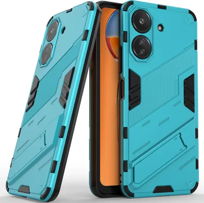 Image de Housse Armor pour Xiaomi Redmi 13C /Poco C65, hybride PC TPU Bumper antichoc avec fonction stand bleu
