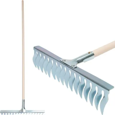 Image de Râteau a gazon Strend Pro R108A.WH, 16 dents, aérateur, scarificateur, manche en bois