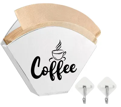 Kaffeefilterhalter aus Holz, Organizer, weiß, 19x6x16,8 cm