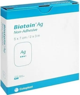 Obrázek produktu pro Biatain Ag pěnový obvaz 5x7 cm neadhezivní 5 ks