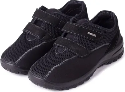 Produktbild von OrtoMed Turnschuh Freizeitschuh Vancouver Damen Klettverschluss Atmungsaktiv Memory-Foam, schwarz, 37