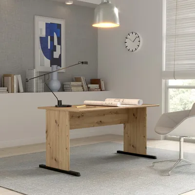 Produktbild von Schreibtisch "Tempra" in Artisan Eiche. Abmessungen (BxHxT) 144x72x72 cm
