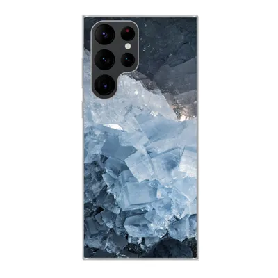 Produktbild von MuchoWow® Handyhülle Schutzhülle Hülle für Samsung Galaxy S22 Ultra Naturstein - Kristall - Blau Silikon Softcase Handy Hülle - Abbildung