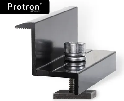 Produktbild von Protron PV Photovoltaik Solarmodul Solarpanel Halterung schwarz – Endklemme und Schrauben für Rahmenhöhe 35mm, 0% MwSt.