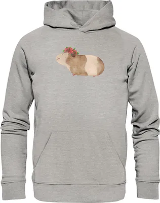 Produktbild von Mr. & Mrs. Panda Nachhaltiger Hoodie Meerschweinchen Weisheit Größe S - Heather Grey - Geschenk, Kapuzenpulli, Spruch, Wunderland, Hoody, Lustige Sprüche, Pullover