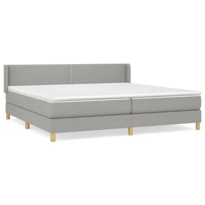 Produktbild von vidaXL Boxspringbett mit Matratze Hellgrau 200x200 cm Stoff