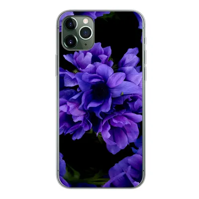 Produktbild von MuchoWow® Handyhülle Schutzhülle Hülle für iPhone 11 Pro Max Muster - Blumen - Lila Silikon Softcase Handy Hülle - Schutz