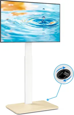 Immagine prodotto di Supporto mobile per TV, regolabile in altezza, adatto per schermi da 24 a 55 pollici, con rotelle nascoste, capacità massima di 30 kg, ideale per soggiorno e