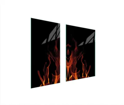 Immagine prodotto di Piastre copri fornelli 2 pezzi 75x52 Copri piano cottura in Vetroceramica tagliere in vetro fuoco nero