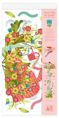 Image de Décoration chambre d'enfant autocollants mesure Jardin fleuri, Djeco
