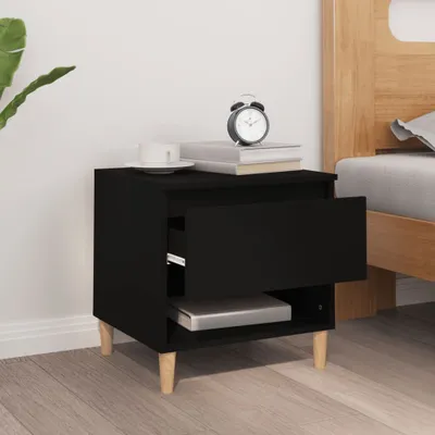 Obrázok produktu pre vidaXL Nočný stolík čierny 50x46x50 cm Materiál drevo