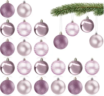 Produktbild von com-four® 24x Christbaumkugel - Weihnachtsbaumkugeln aus Kunststoff für Weihnachten - Baumschmuck für den Christbaum - Christbaumschmuck - Kunststoffkugeln