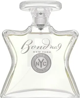 A clear, front-facing studio shot of a Bond No. 9 Chez Bond Eau de Parfum bottle.