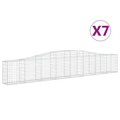 Produktbild von vidaXL Gabionen mit Hochbogen 7 Stk. 400x30x60/80 cm Verzinktes Eisen