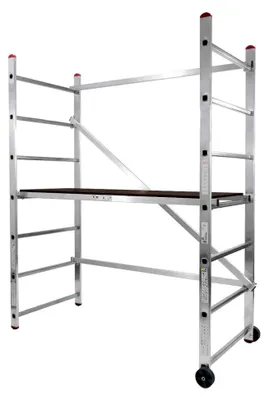 Produktbild von Fahrbares Arbeitsgerüst - Arbeitshöhe 3,00 m - Kleingerüst mit Treppenverstellung, aus Aluminium, für Innen- und Außenbereich