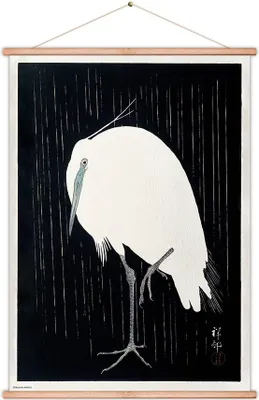 Image de Coconote Héron sous la pluie Rouleau mural en bois Multicolore One Size