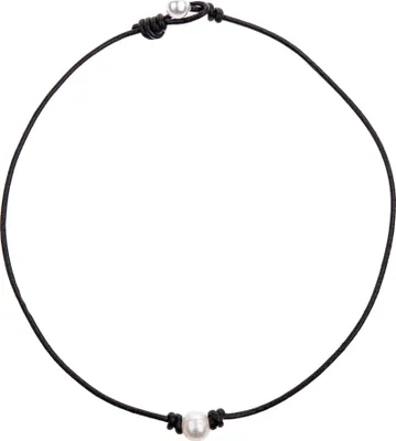 Produktbild von Einfache Faux-Perlen-Charm-Leder-Seil-Halskette für Damen, Sommer-Party-Schmuck, Geschenk