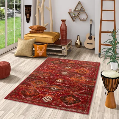 Produktbild von Designer Teppich Pop-Vintage Orient Terrakotta Modern, Größe:120x170 cm