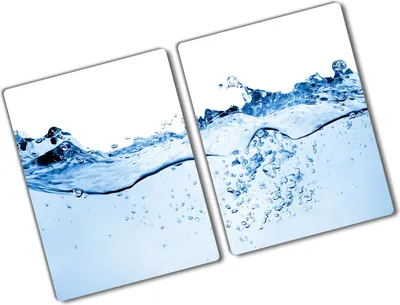 Produktbild von Tulup Glas Herdabdeckplatte - 2x40x52 cm - Glaskeramikkochfeld-Abdeckung Spritzschutz Glasabdeckplatte Kochplattenabdeckung und Schneidebrett - Zweiteilig - Sonstige - Wasser - Blau