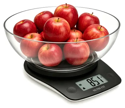 Digitale Küchenwaage 5 kg, 2-L-Schüssel, LCD, schwarz