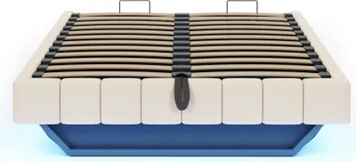 Obrázek produktu pro okwish Čalouněná postel (160x200 cm) Manželská postel, Úložná postel, Multifunkční postel, Hydraulická postel, Rám postele, s LED osvětlením, bez matrace, Béžová