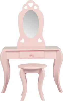 Produktbild von VDD – Frisiertisch – Schminktisch – Make-up-Tisch – Rosa – Mit Spiegel
