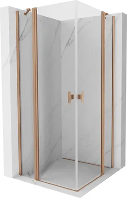Zdjęcie produktu dla Mexen Mist Duo kabina prysznicowa uchylna 75 x 75 cm, transparent, miedź szczotkowana - 8A4-075-075-65-00